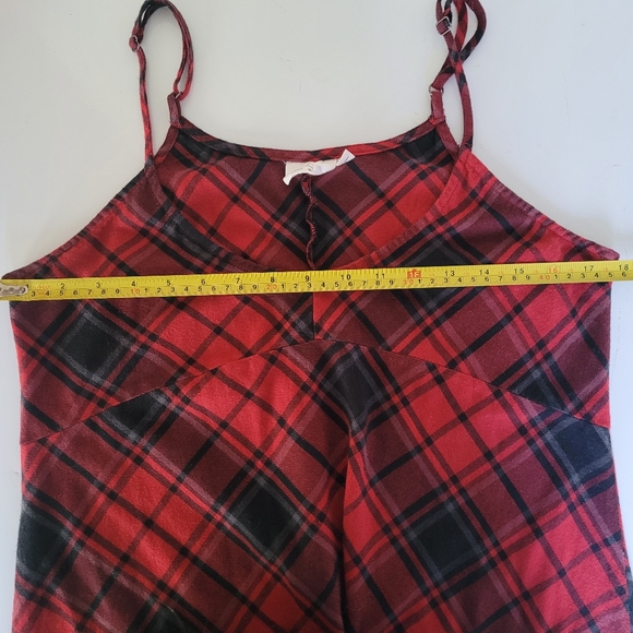 90s style red plaid spaghetti strap dress - Picture 5 of 9